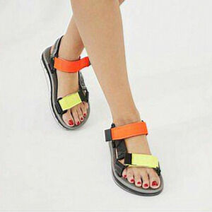 Melissa Rider Papete Sandals Black‎ Bright size 6